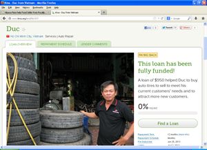 Alpaca Fans help Tire Seller from Vietnam with a Kiva Loan