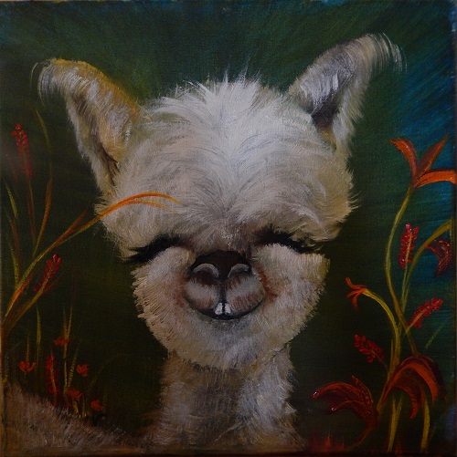 Fall Alpaca painting by Dr. Nancy James