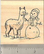 Alpaca and Snowman Rubber Stamp