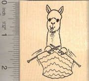 Alpaca Knitting Yarn Rubber Stamp
